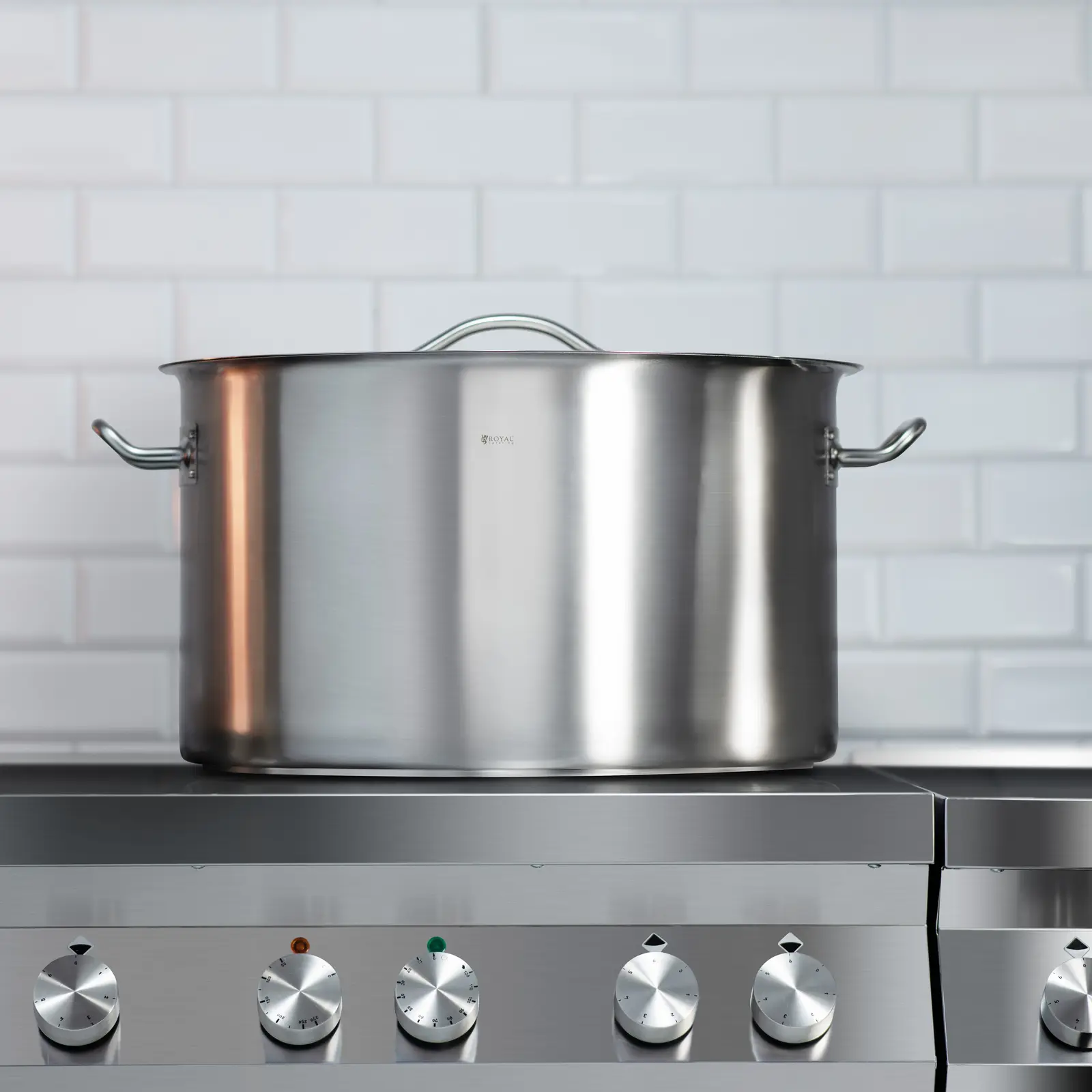 Oală inducție - 59 L - Ø 50 cm - Royal Catering (Culoare: Argint)