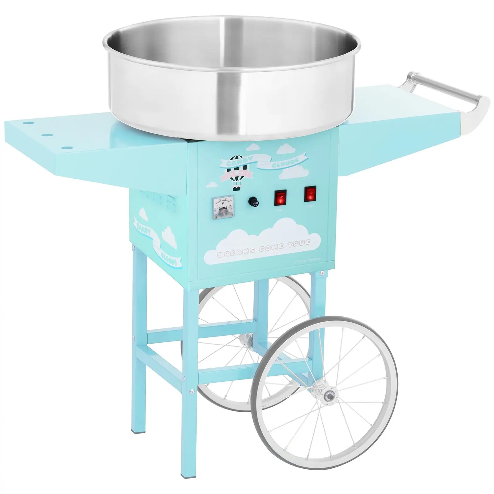 Machine à barbe à papa avec chariot - 52 cm - 1200 W - turquoise