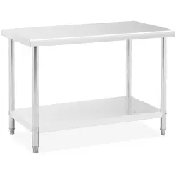 Τραπέζι από ανοξείδωτο χάλυβα - 120 x 60 cm - μέγ. χωρητικότητα βάρους 110 κιλά