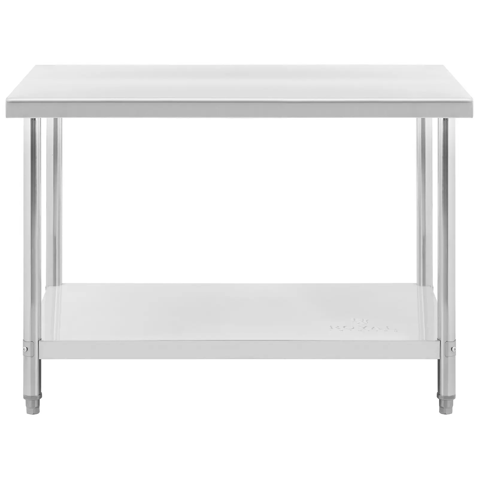 Pracovní stůl z ušlechtilé oceli - ECO - 120 x 70 cm - 115 kg - Royal Catering (Tloušťka materiálu: 0.6 mm)