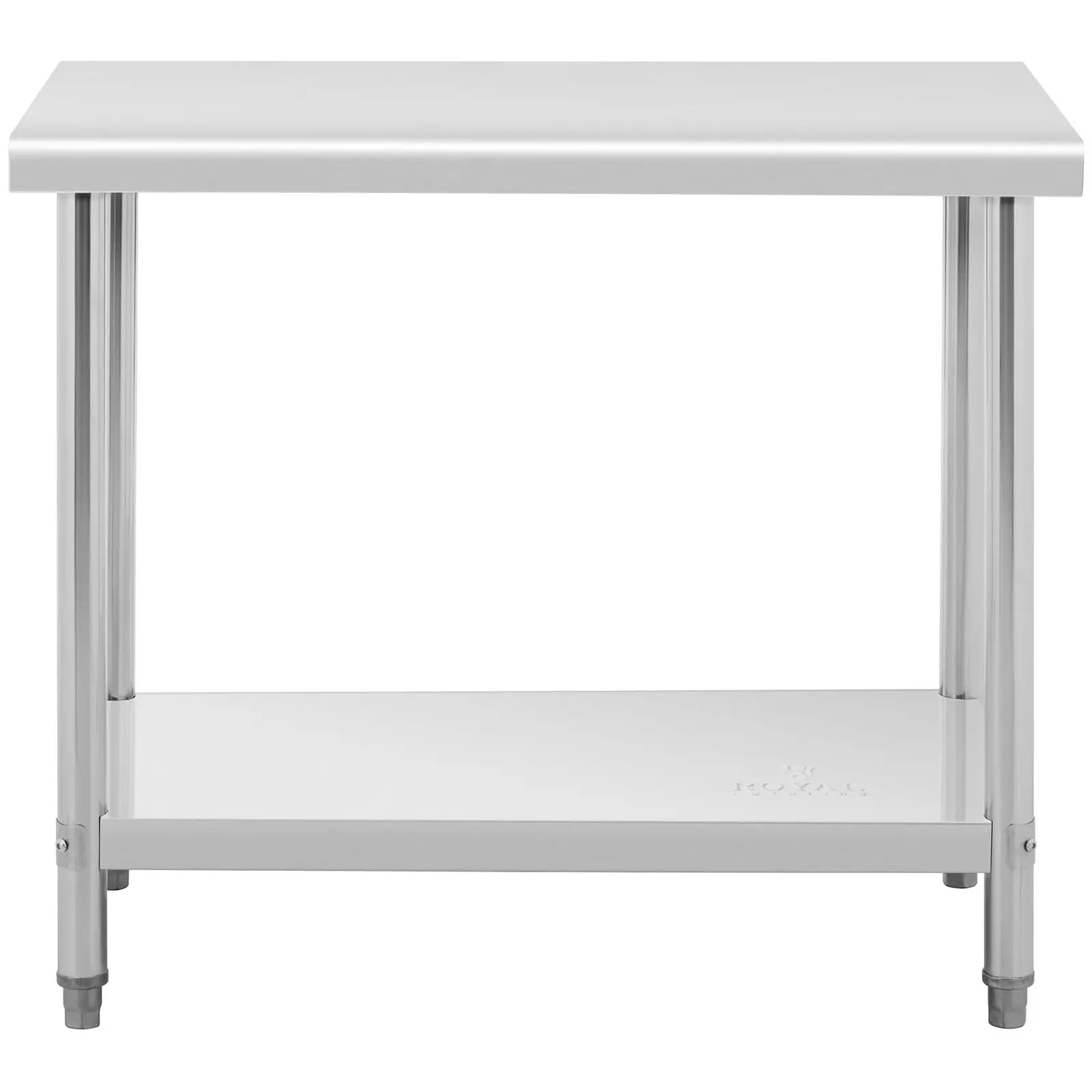 Pracovní stůl z ušlechtilé oceli - ECO - 100 x 60 cm - 90 kg - Royal Catering (Tloušťka materiálu: 0.6 mm)