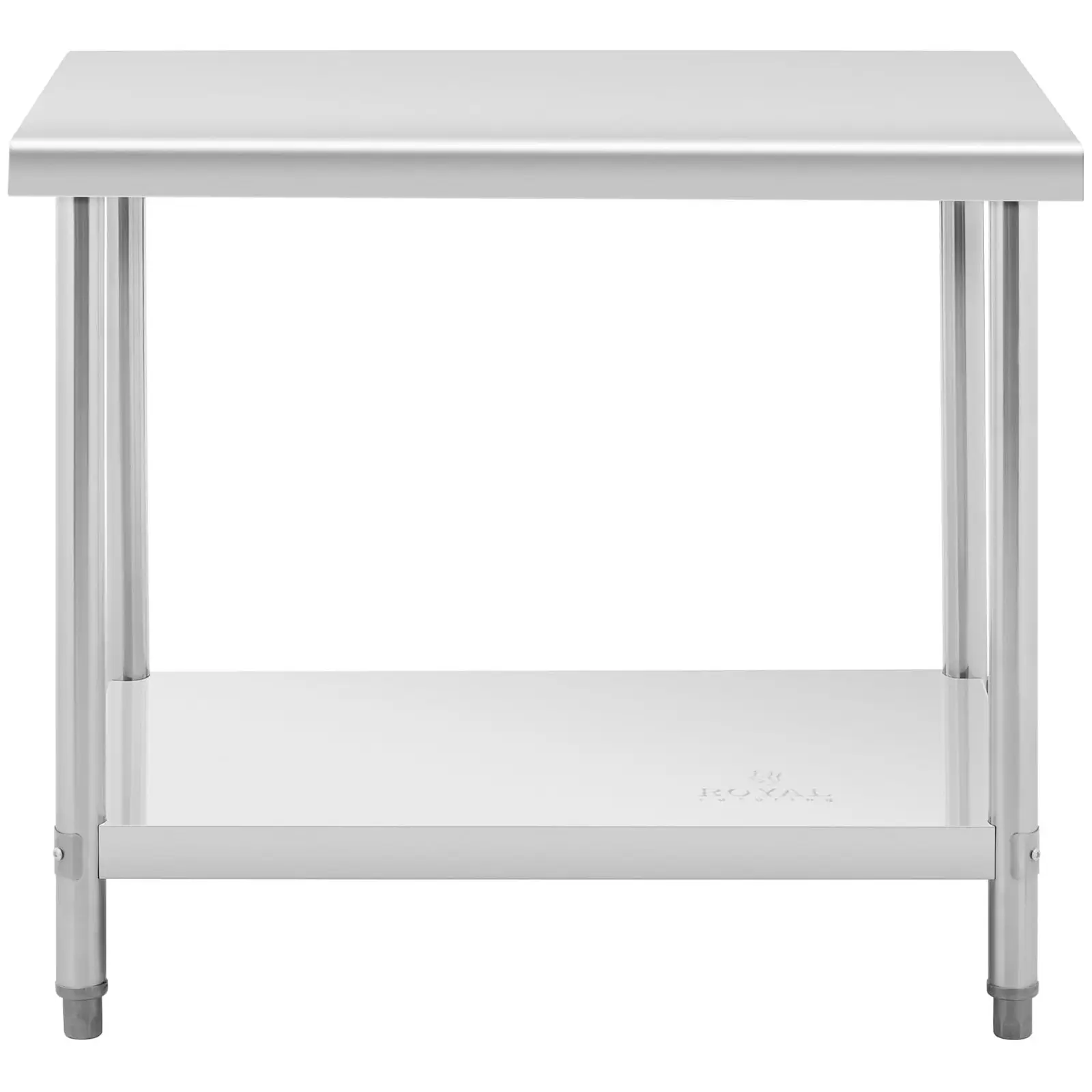 Pracovní stůl z ušlechtilé oceli - ECO - 100 x 70 cm - 95 kg - Royal Catering (Tloušťka materiálu: 0.6 mm)