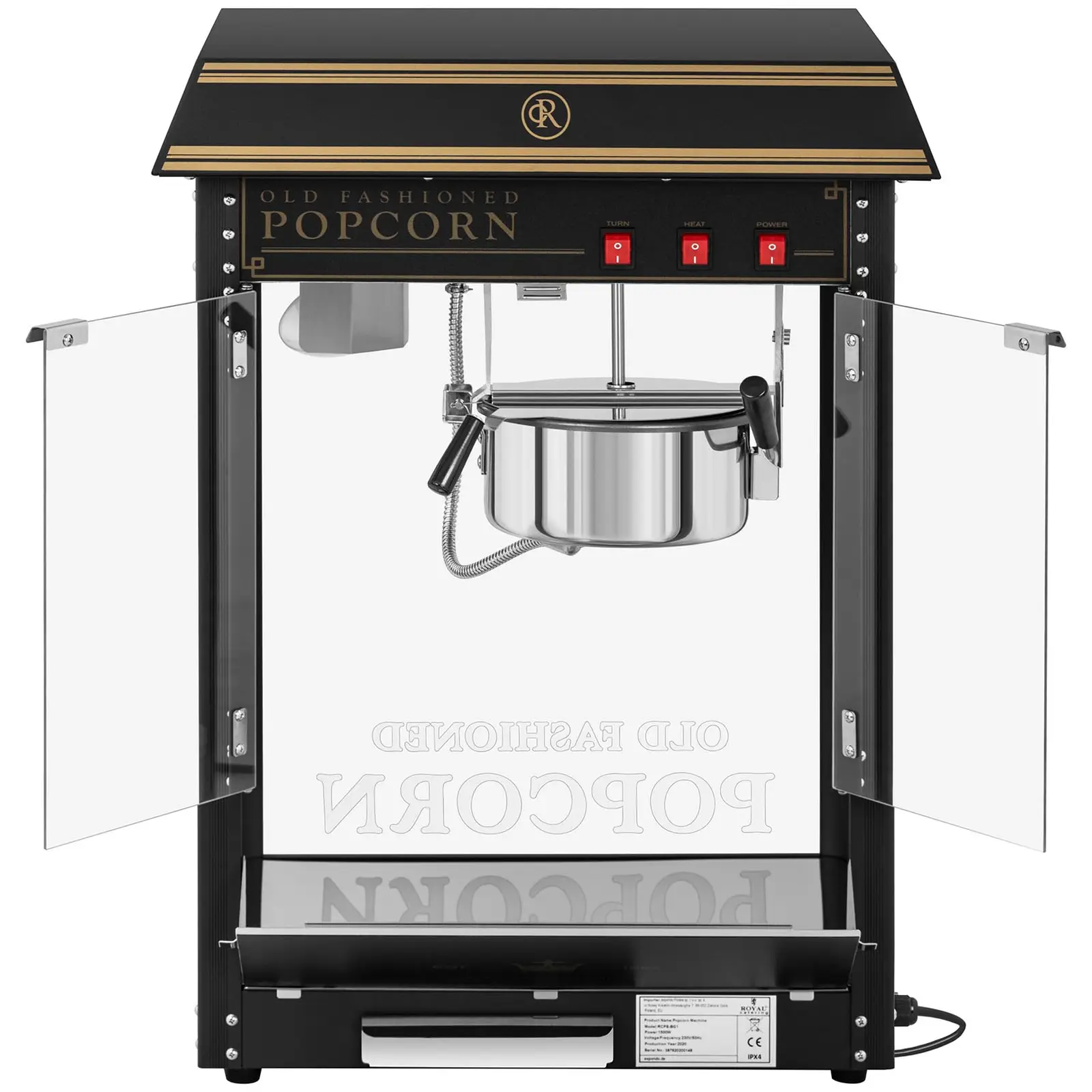 Machine à popcorn - Coloris noir et or