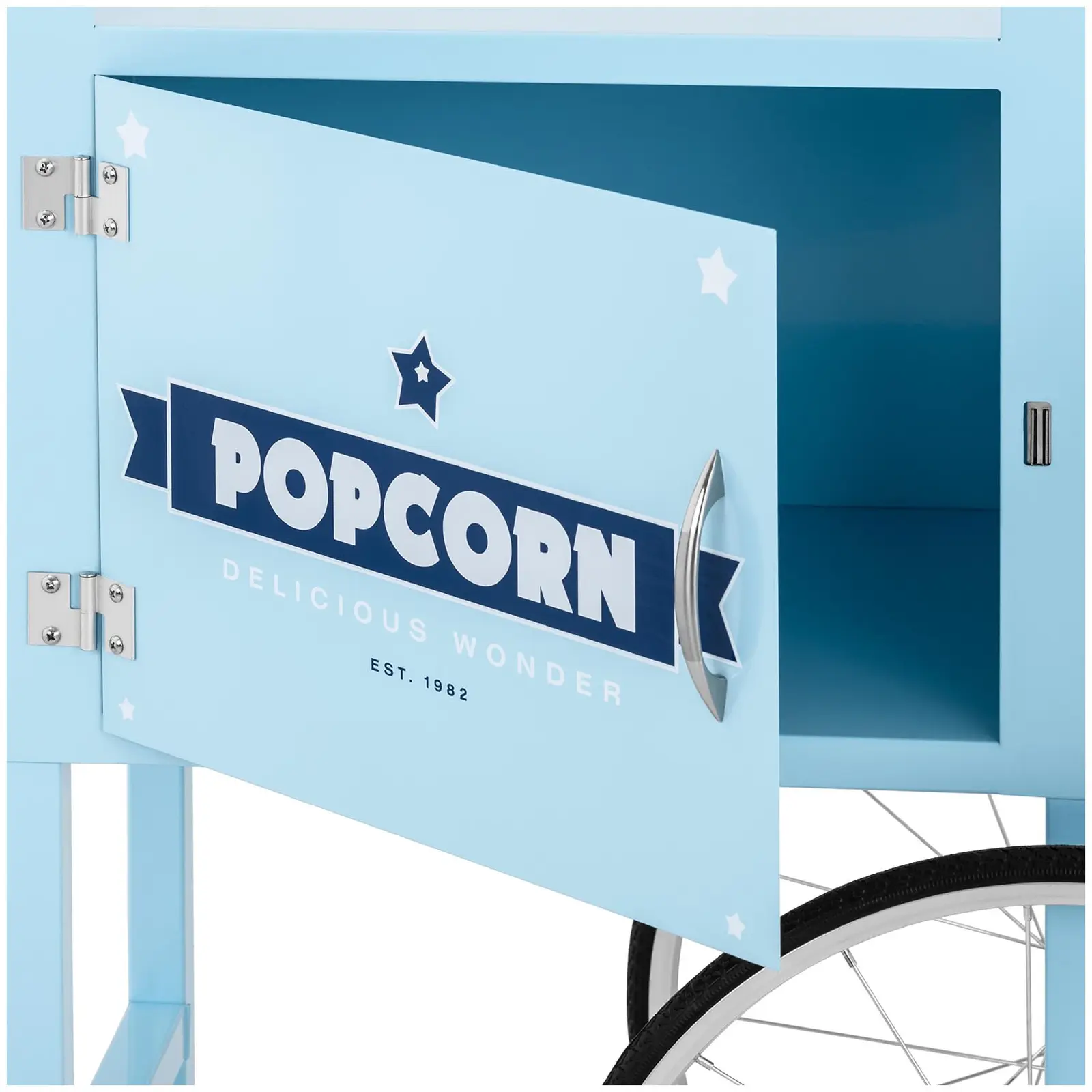 Wózek do popcornu - 51 x 37 cm - niebieski