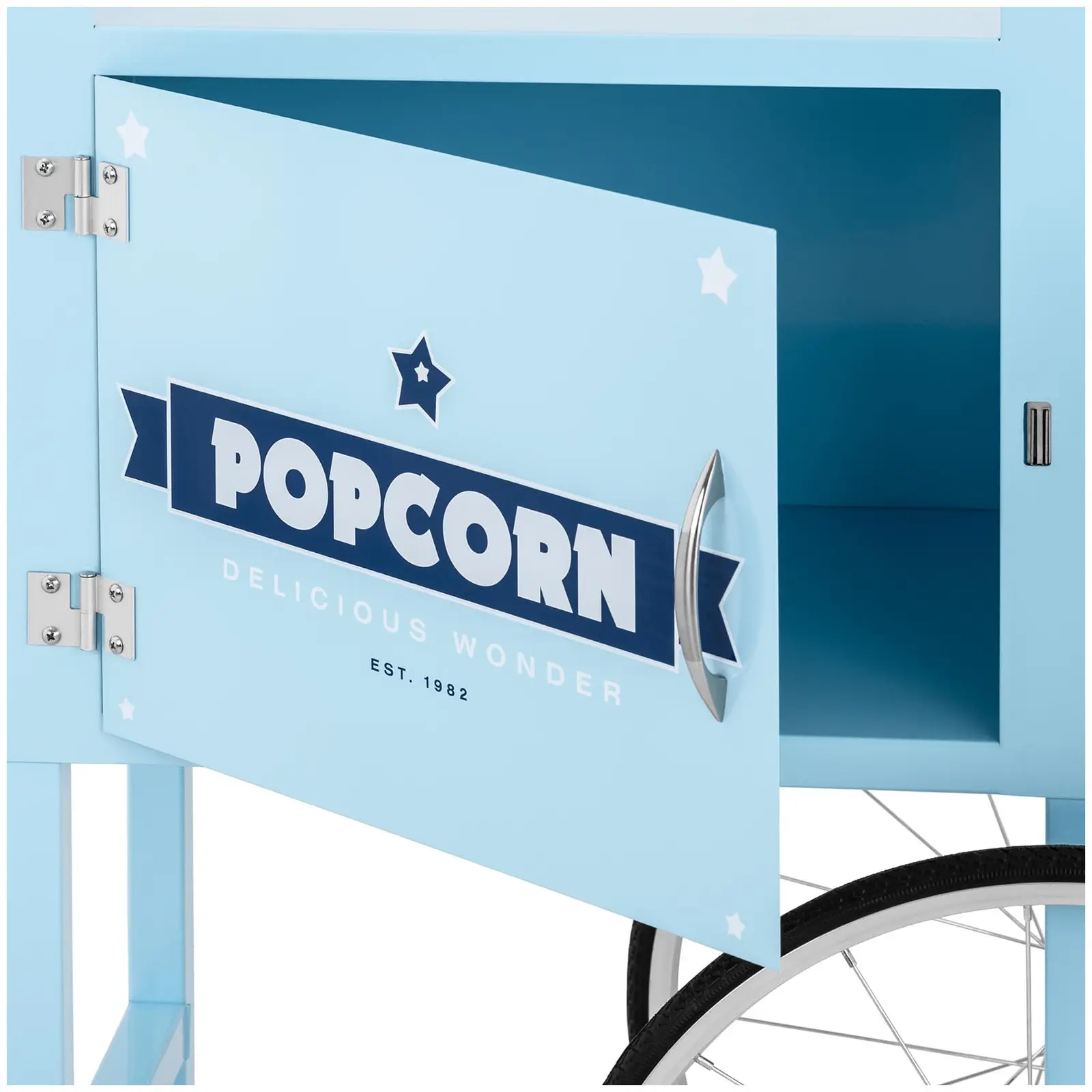 Vozík na stroj na popcorn - modrý (Počet brzd: 2)