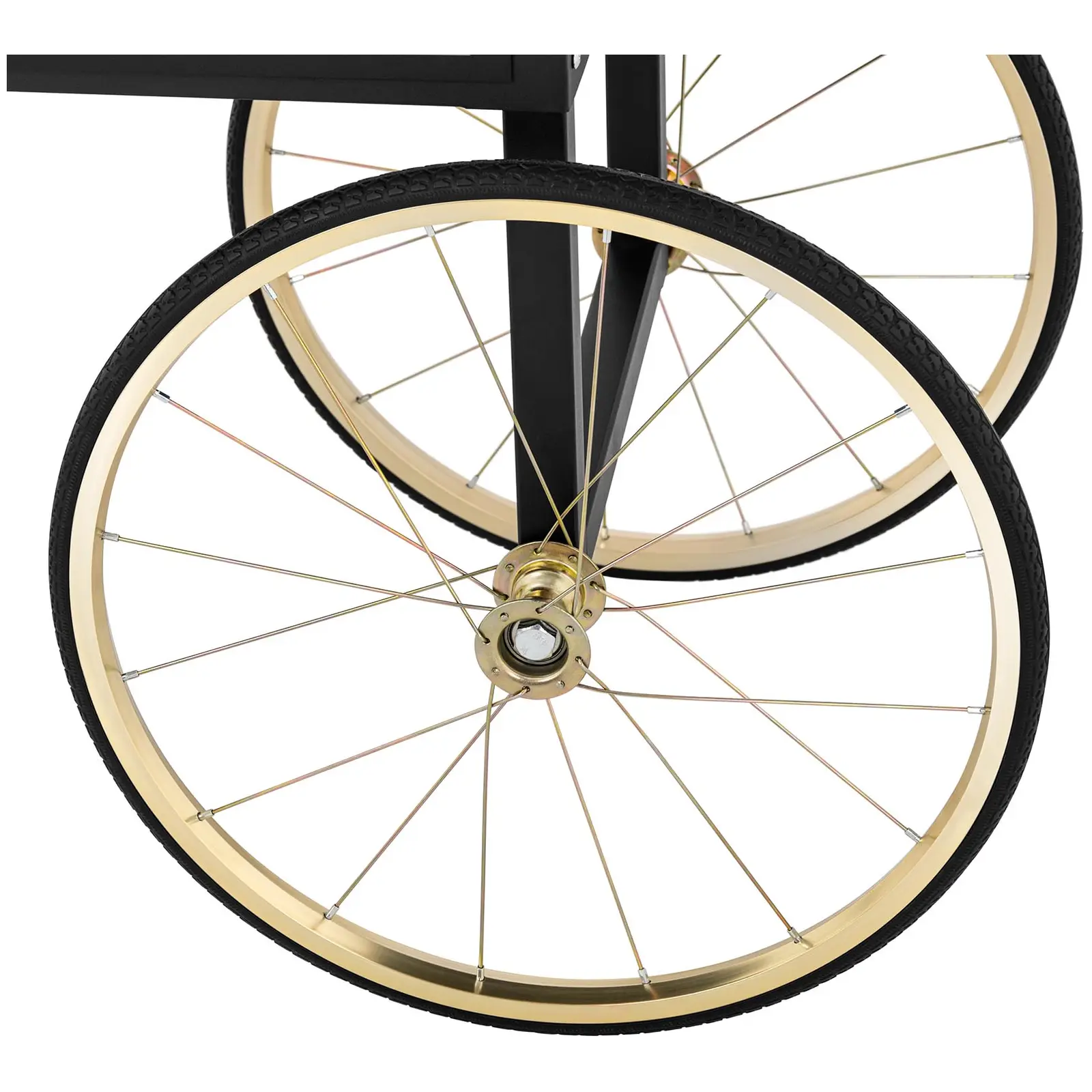 Wagen für Popcornmaschine - 51 x 37 cm - schwarz & golden - Royal Catering - 5