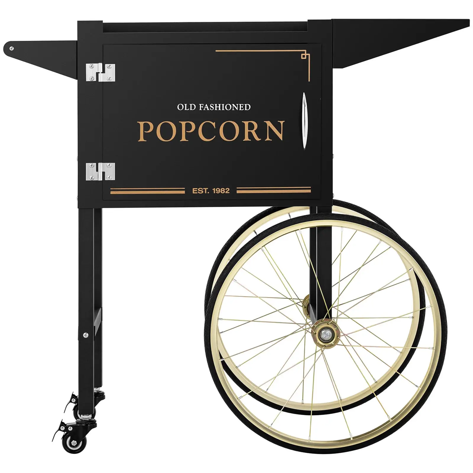 Vozík na stroj na popcorn - černo-zlatý (Barva: Černá)