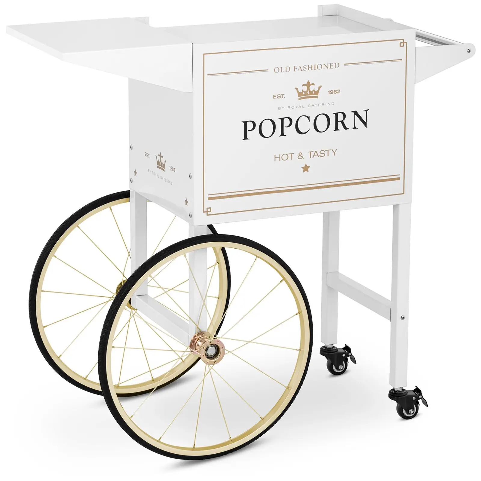 Wagen für Popcornmaschine - 51 x 37 cm - weiß & golden - Royal Catering - 0