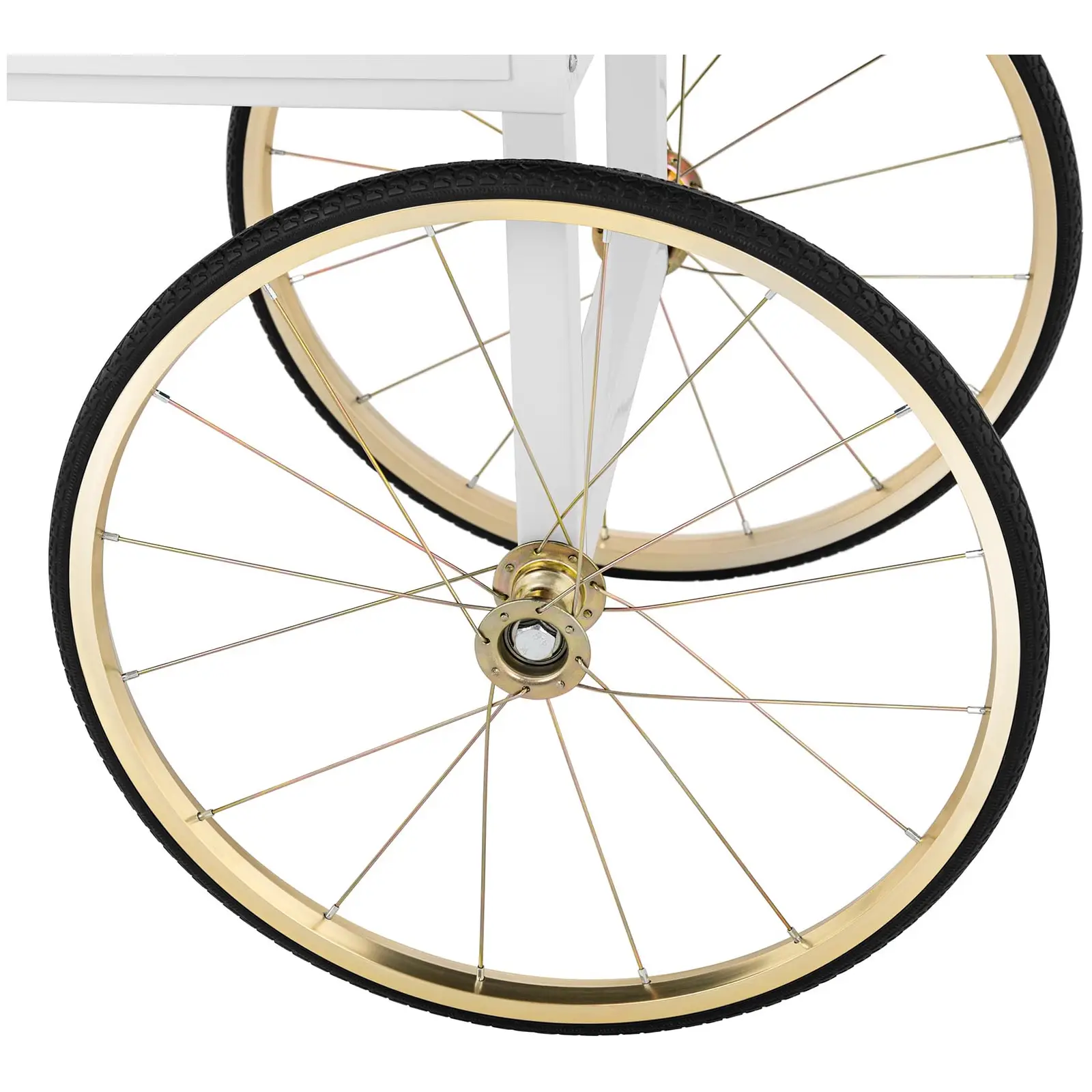 Wagen für Popcornmaschine - 51 x 37 cm - weiß & golden - Royal Catering - 3