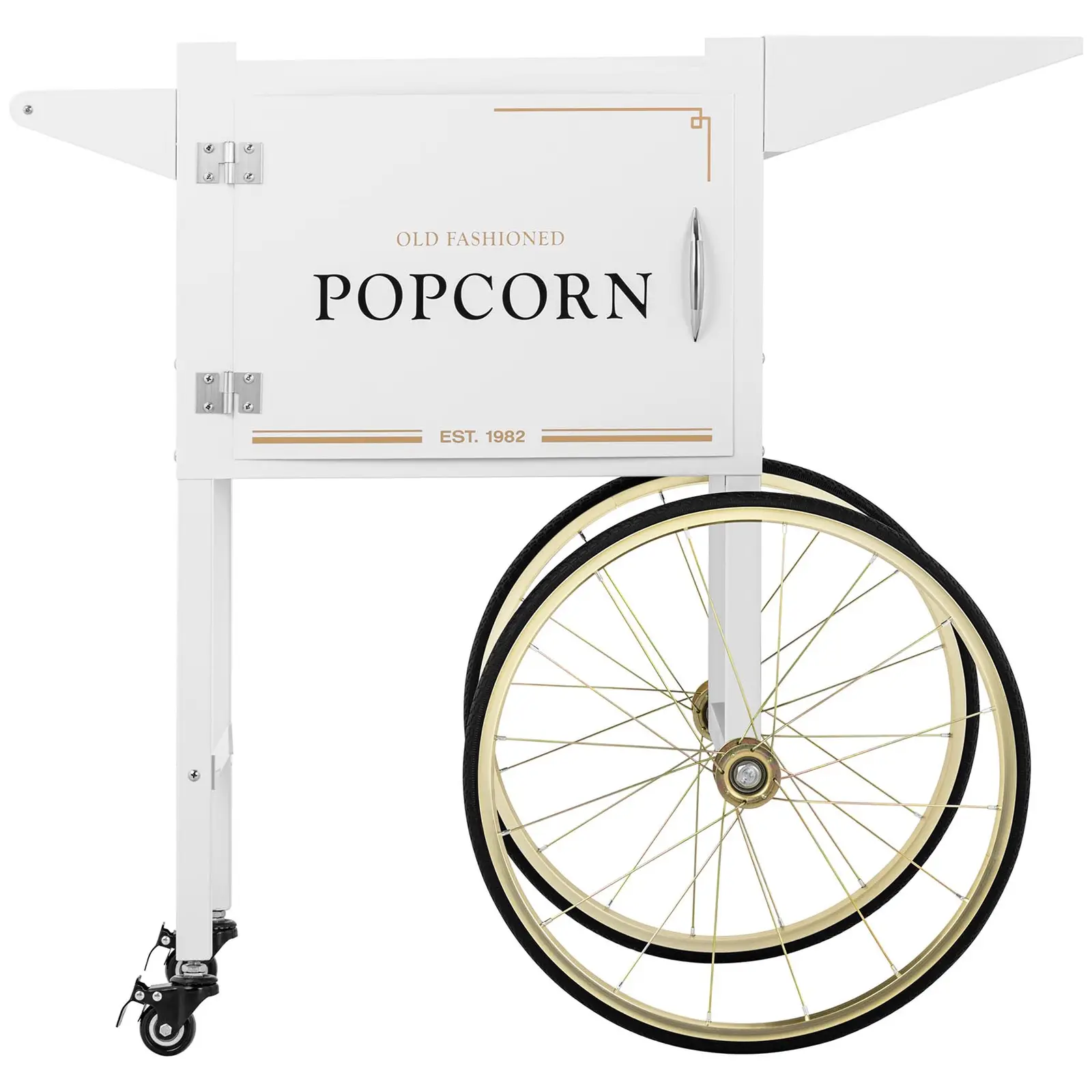 Vozík na stroj na popcorn - bílo-zlatý