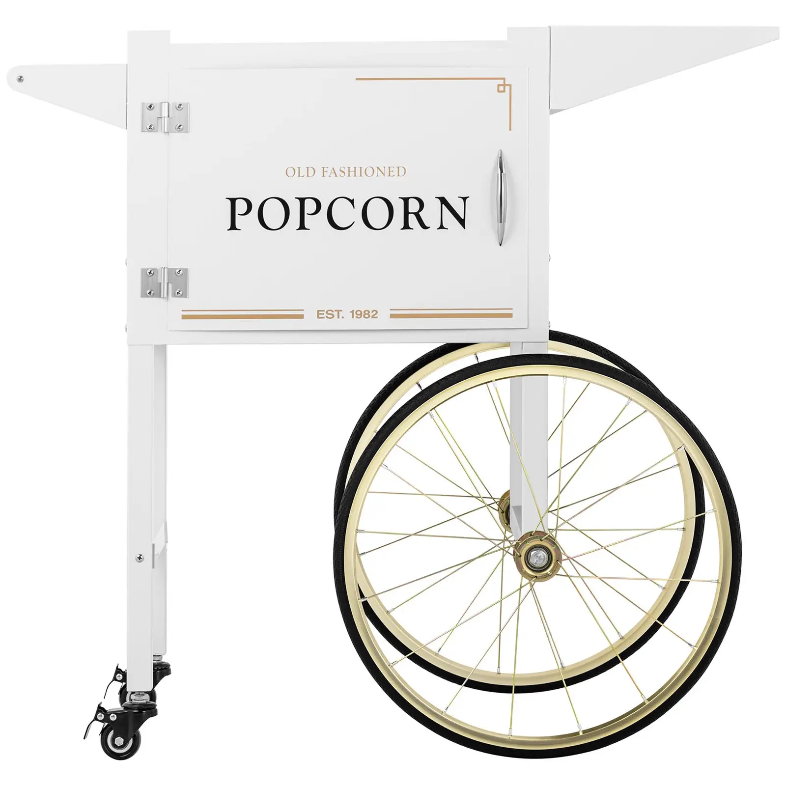 Wagen für Popcornmaschine - 51 x 37 cm - weiß & golden - Royal Catering (Farbe: Weiß)