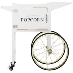 Vogn til popcornmaskine - hvid og guld