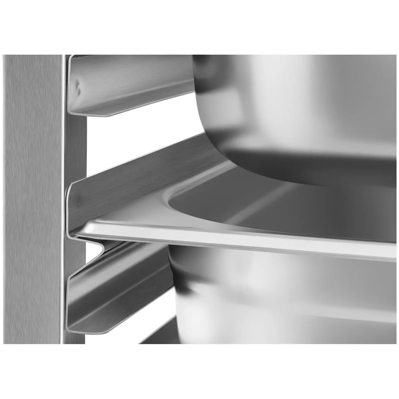 Tarjotinvaunu - ruostumatonta terästä - 7 x GN 1/1 - pituussuuntainen - 70 kg - Royal Catering (Törmäyssuojaus: Kyllä)