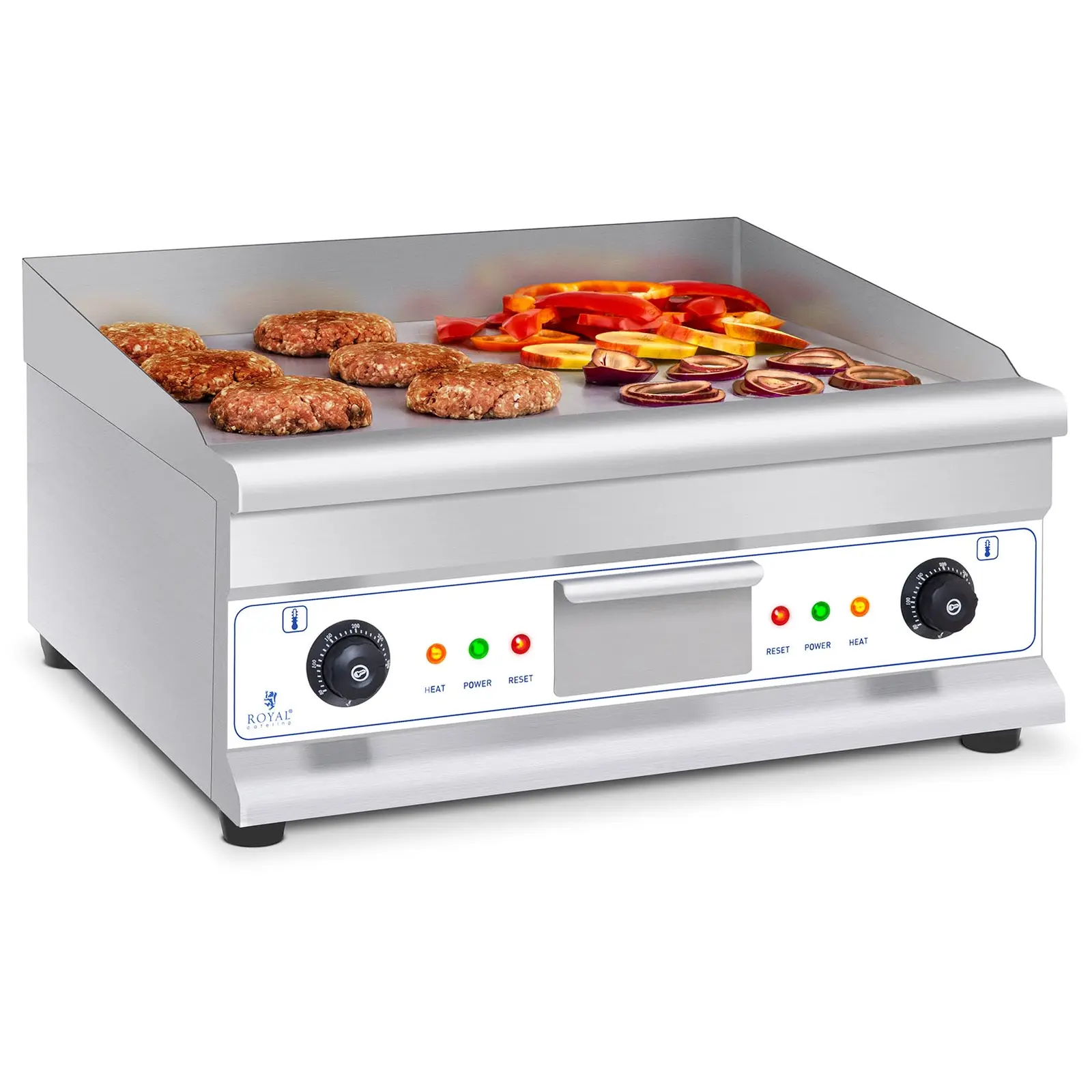 Dupla elektromos grill - 60 cm - sima - 2 × 3.200 W