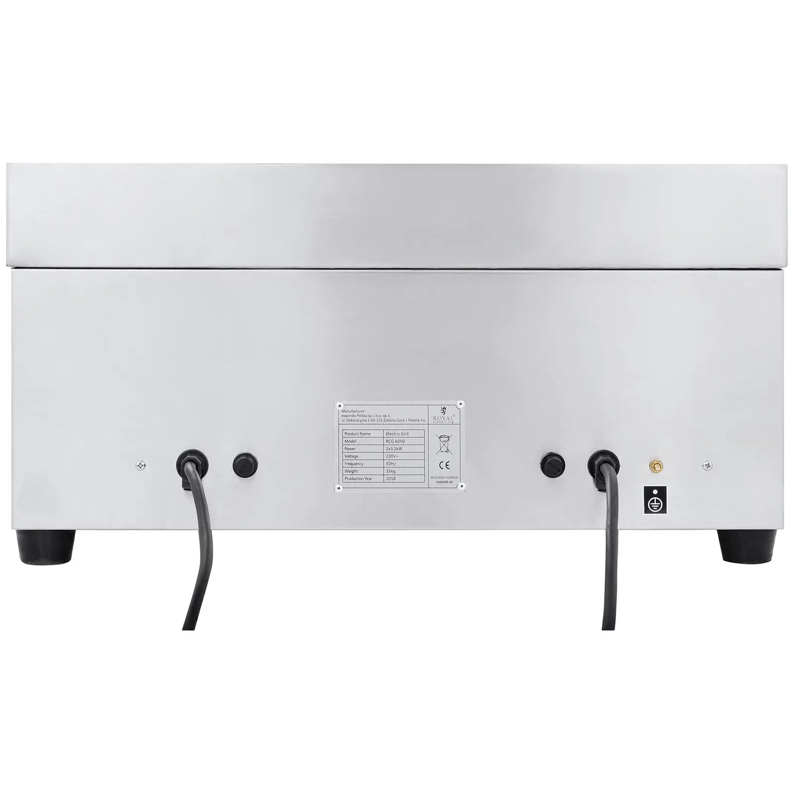 Doppel-Elektro-Grillplatte - 60 cm - glatt - 2 × 3.200 W