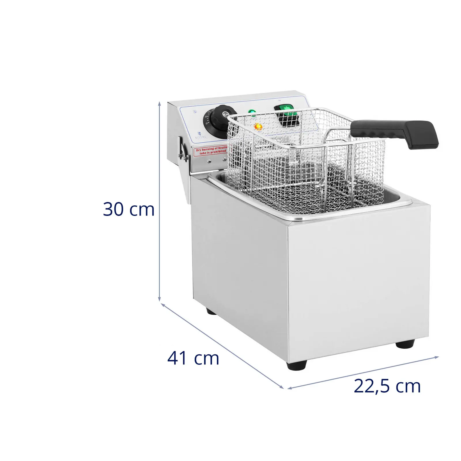 Elektrická fritéza - 8 litrů - 230 V (Celkový objem: 8 l)