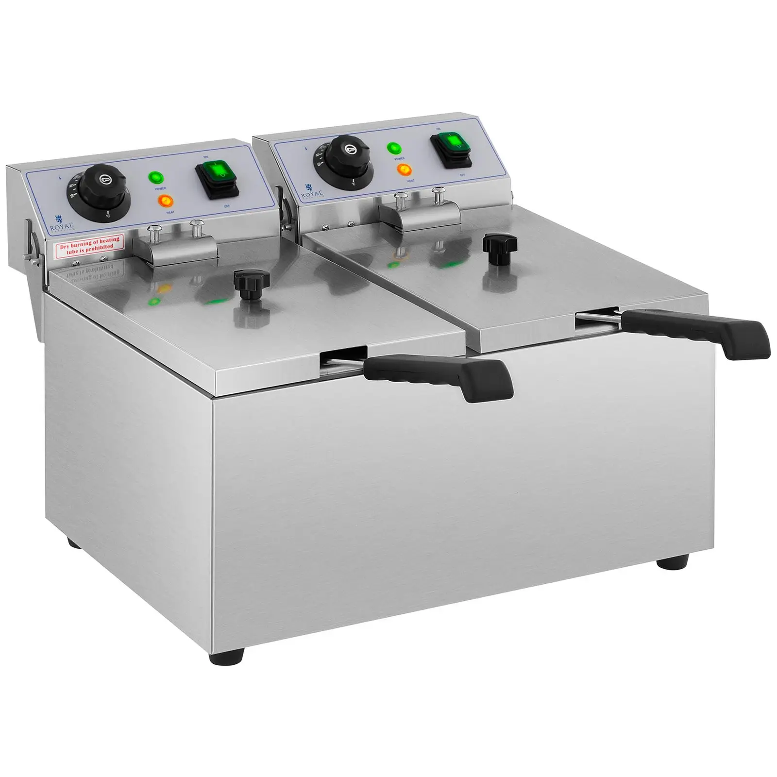 Elektrická fritéza - 2 x 8 litrů - 230 V (Časovač: Ne)