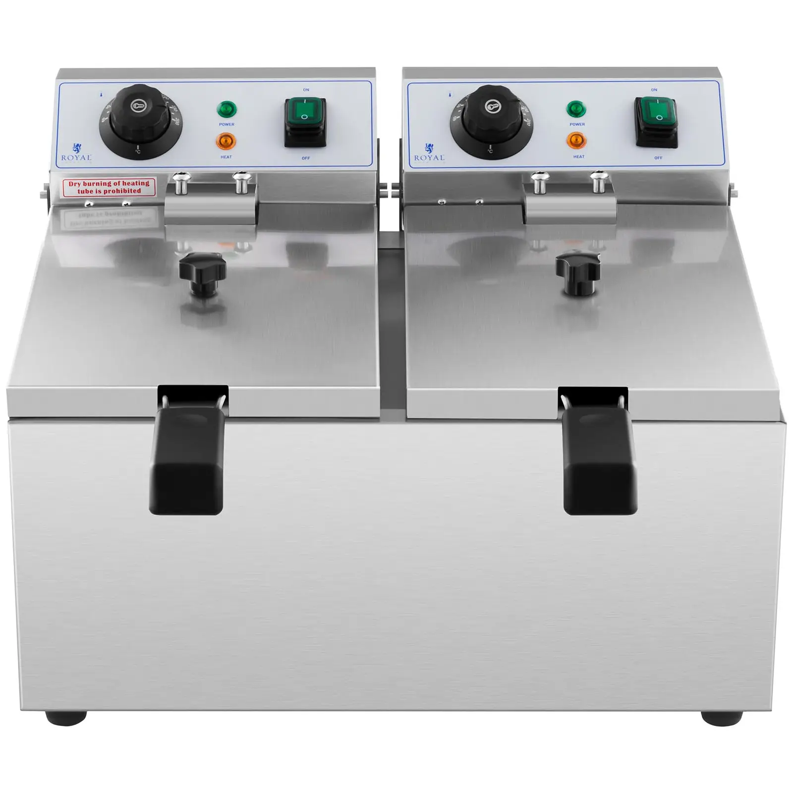 Elektrická fritéza - 2 x 8 litrů - 230 V (Výpustný kohout: Ne)