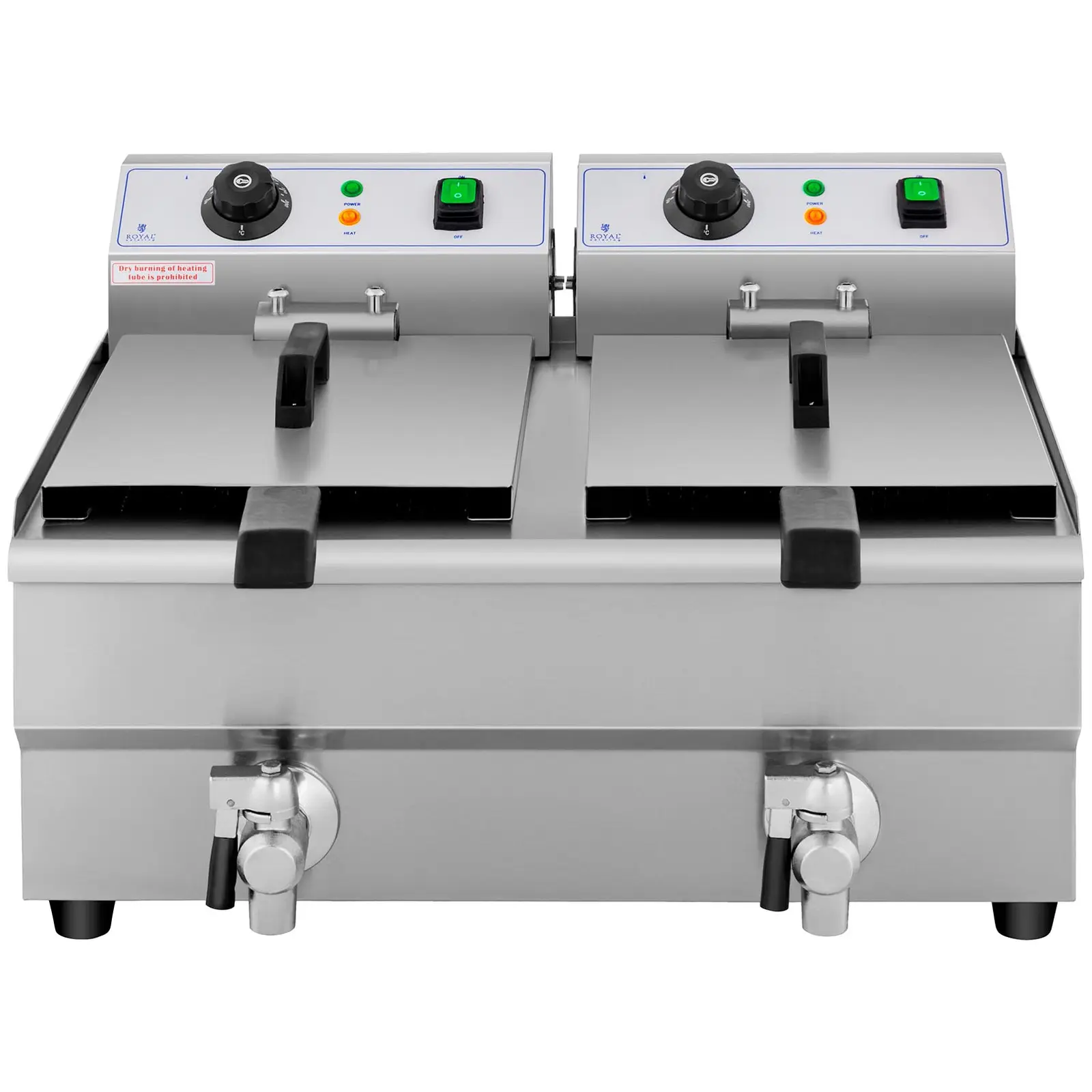 Factory second Electric Deep Fryer - 2 x 10 L - Drain taps - 230 V