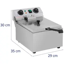 Vendéglátóipari fritőz - 10 liter - időzítő - 230 V