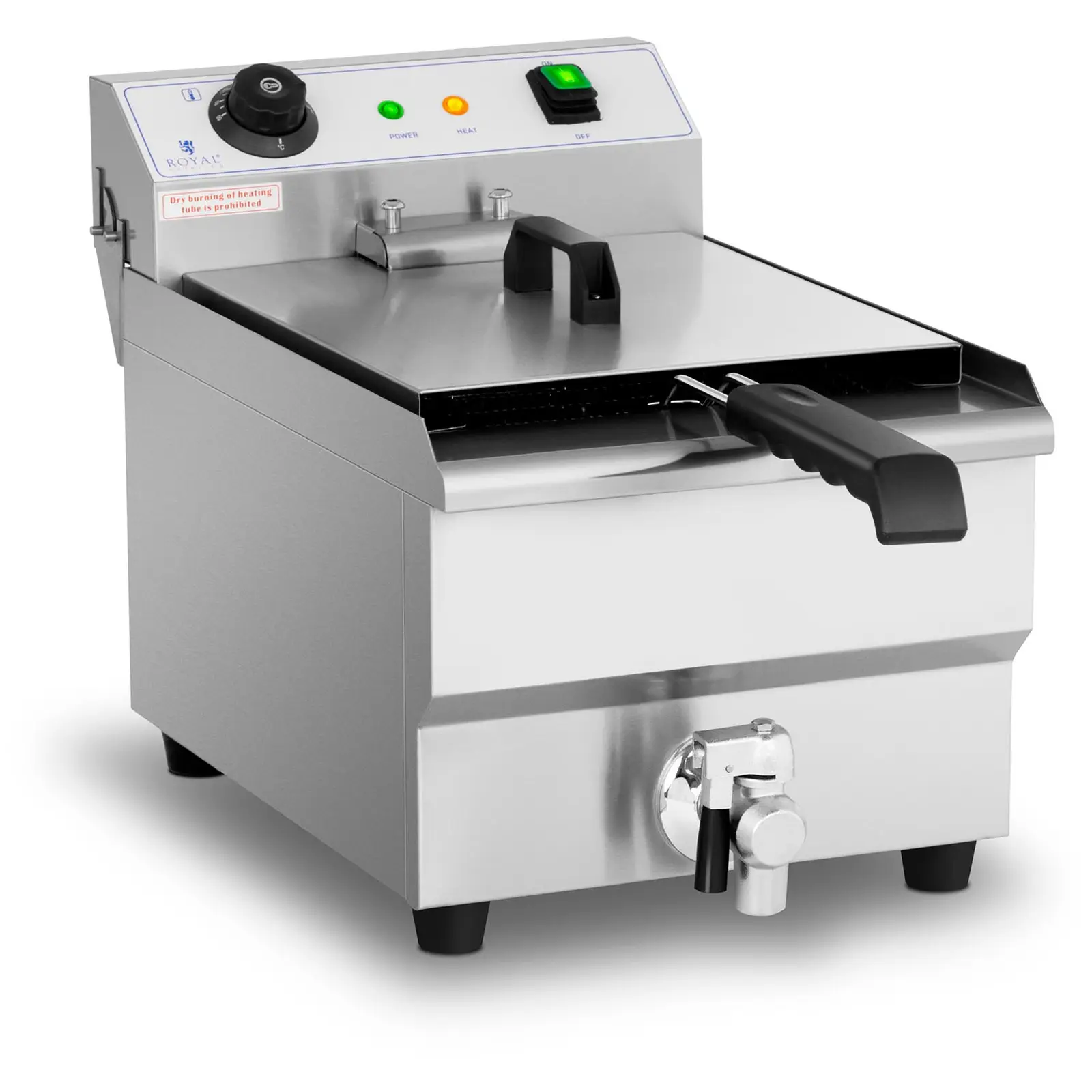 Friteuse électrique - 13 l - 3200 W - Robinet de vidange - Royal Catering