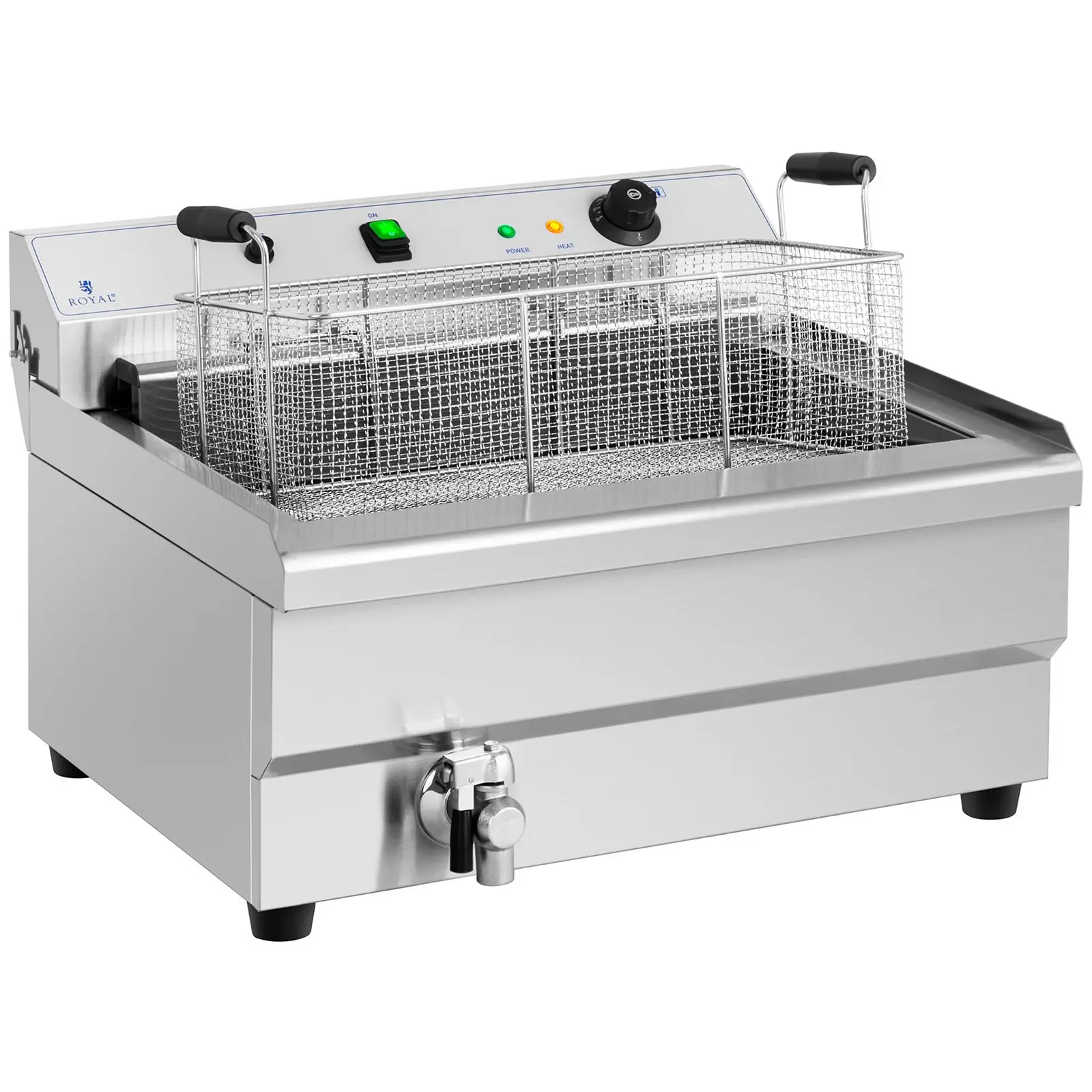Cukrářská fritéza - 30 l - 9 000 W - studená zóna (Barva: Stříbrná)