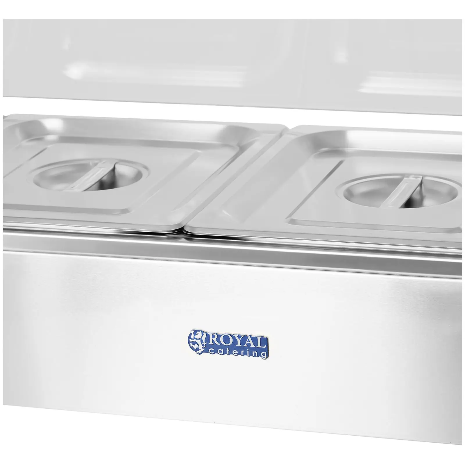 Bain Marie - 4xGN 1/2 tartály mellékelve - leeresztő csap - üvegfedél (Üvegtakaró: Igen)