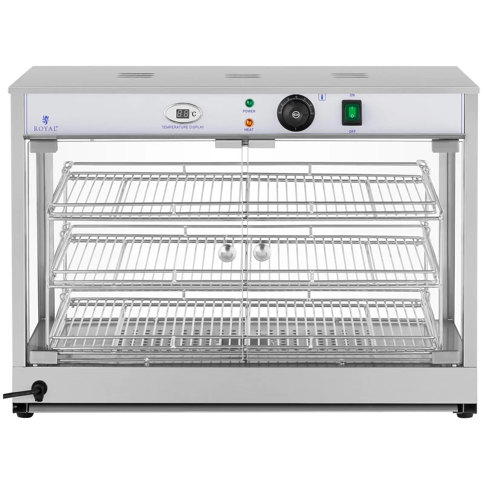 Ohřevná vitrína - 1 200 W - LED displej (Osvětlení: Ano)