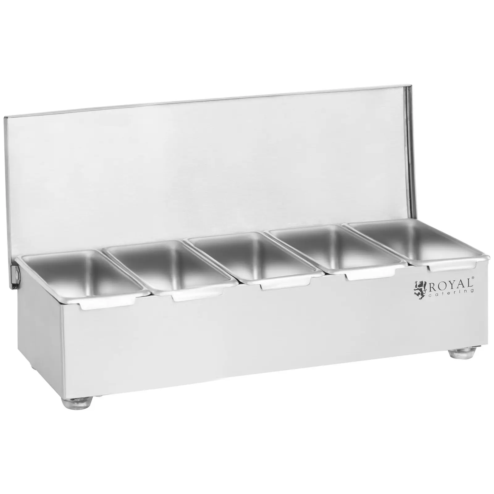Nástavba s nádobami na kuchyňské přísady - ušlechtilá ocel - 5 x 450 ml (Materiál: Ušlechtilá ocel)