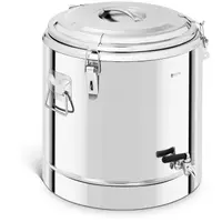 Stainless Steel Thermos Container - 35 L - with drain tap