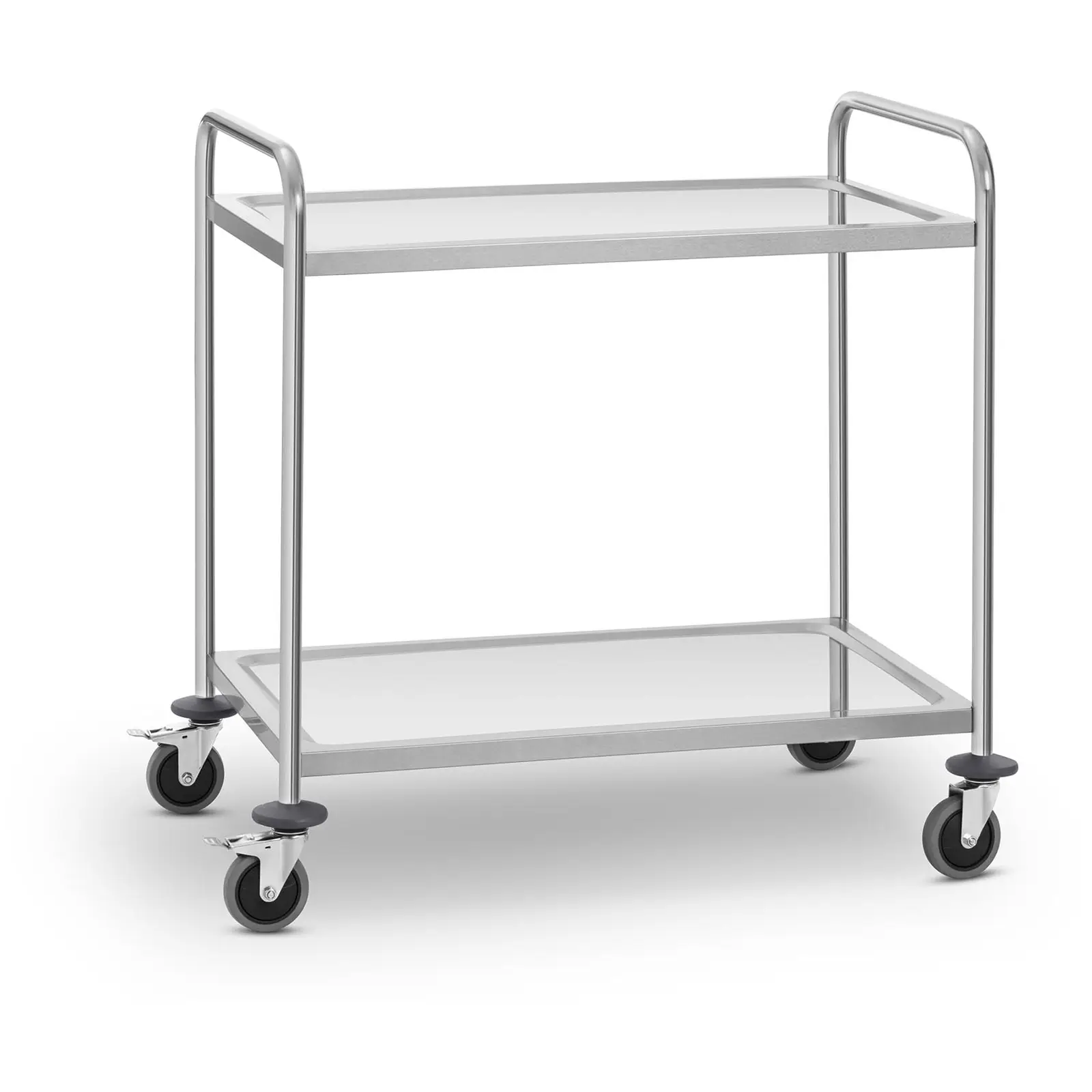 Chariot de service en inox - 2 plateaux - 120 kg