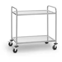 Nerūdijančio plieno aptarnavimo vežimėlis - 2 lentynos - iki 120 kg