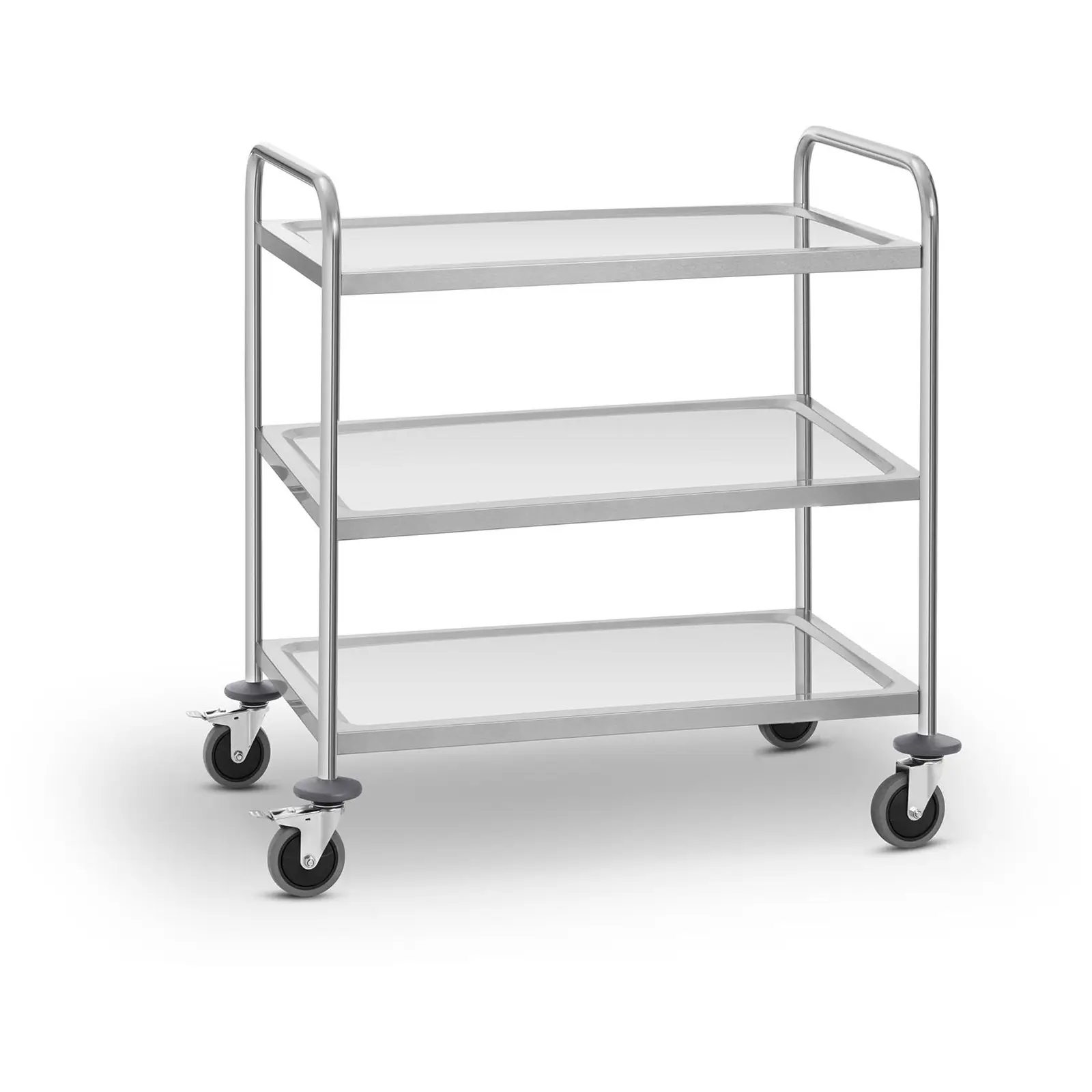 Chariot de service en inox - 3 plateaux - 150 kg