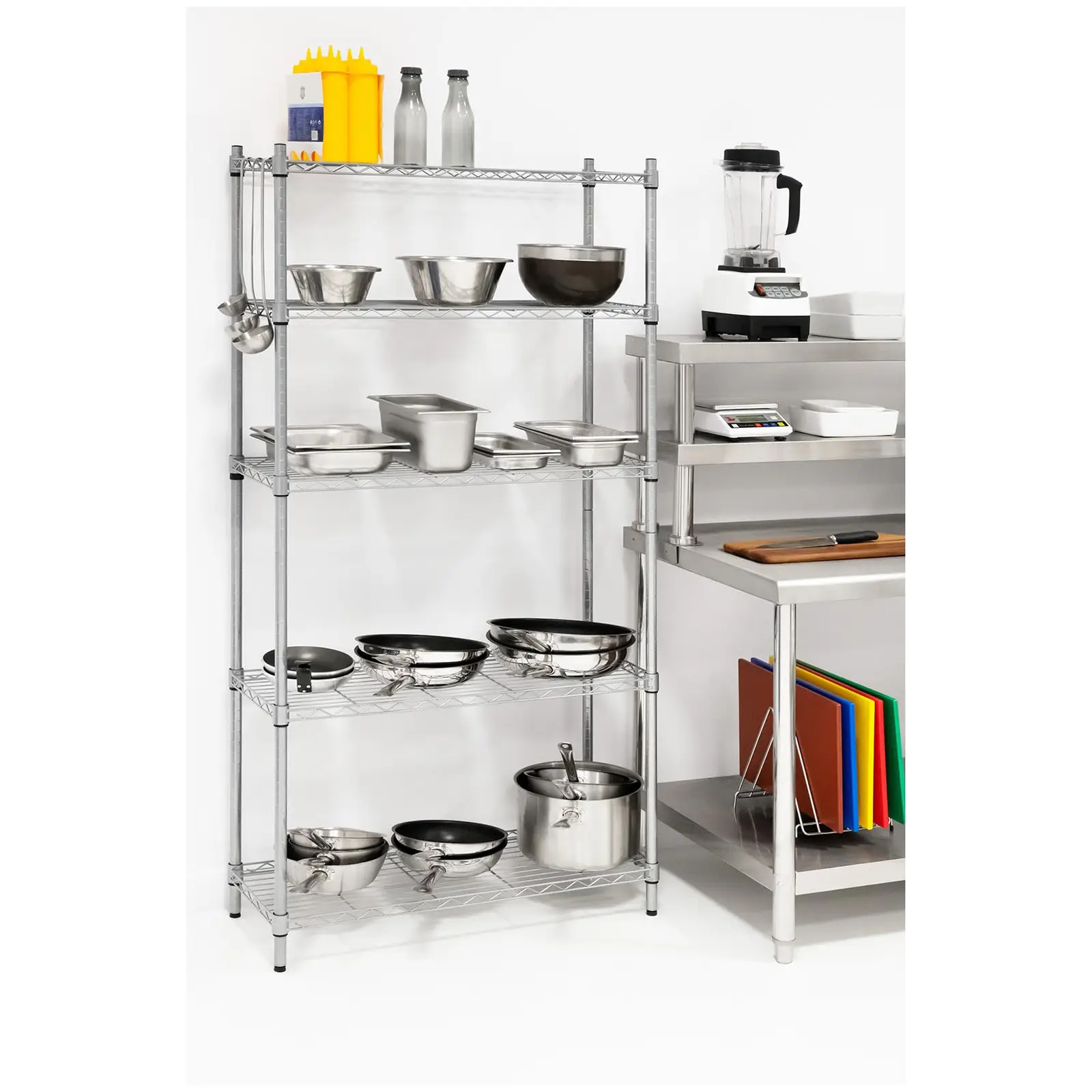 Metal Storage Rack - 35 x 90 x 180 cm - grey