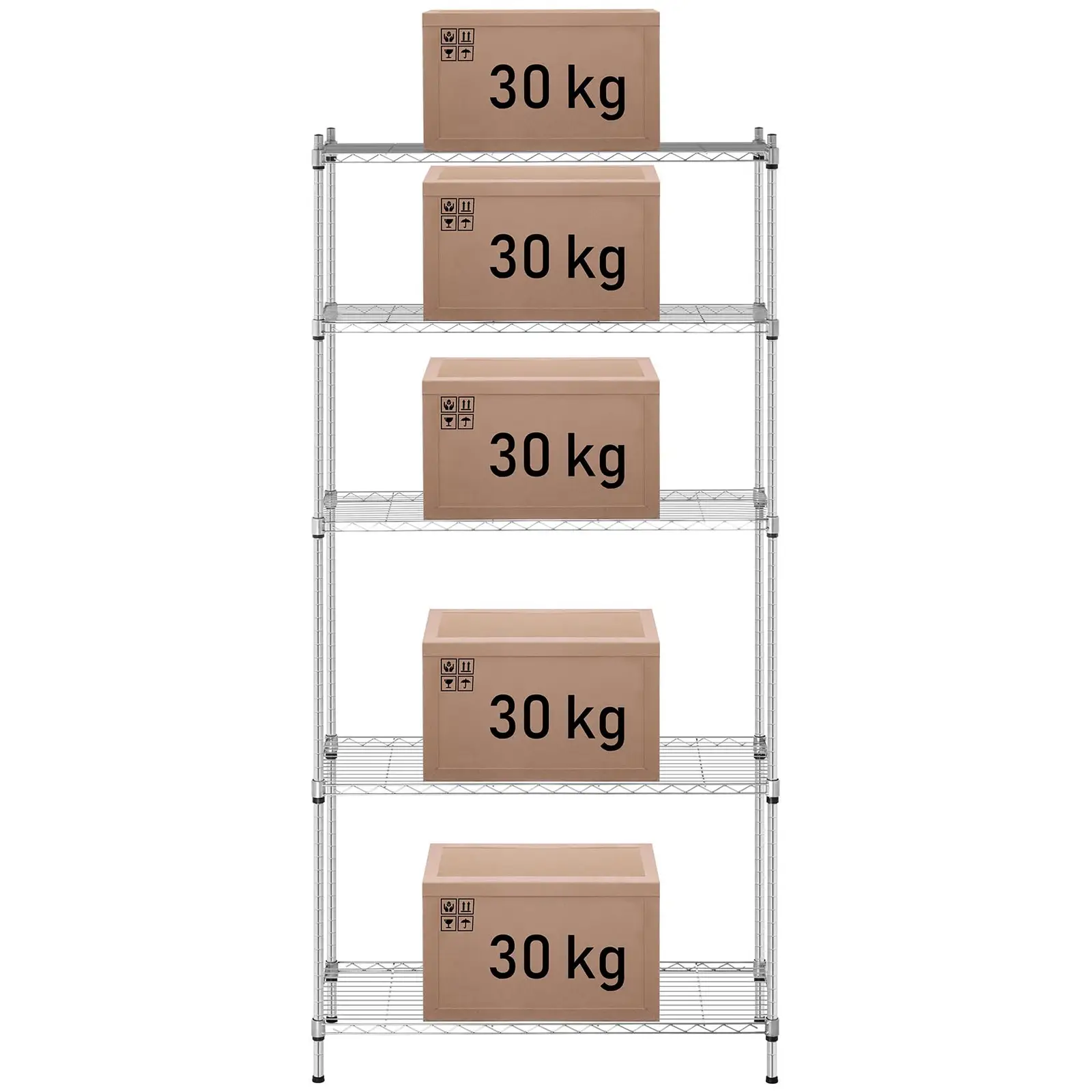 Fémpolc - 35 x 90 x 180 cm - 150 kg - szürke