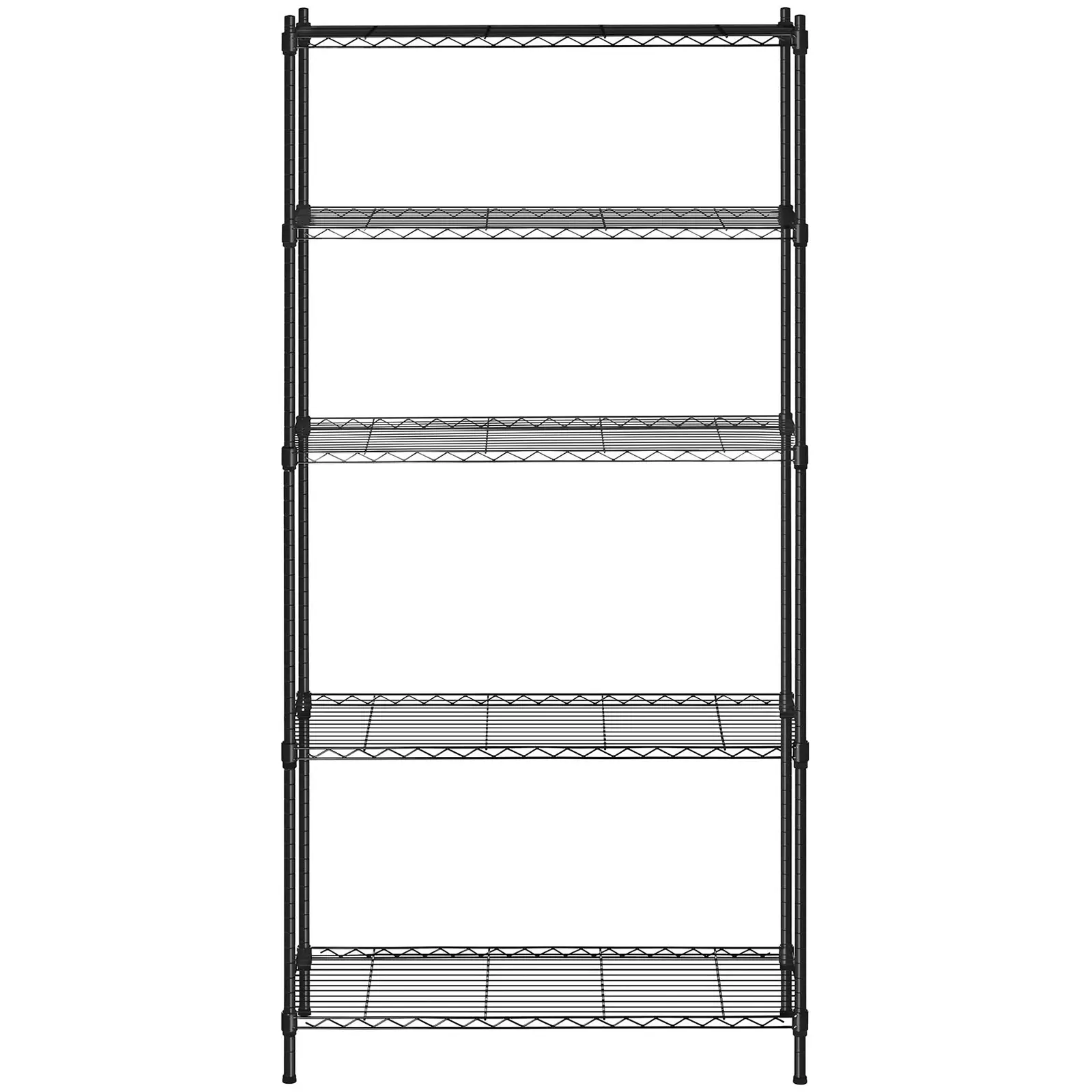 Étagère métallique noire - 35 x 90 x 180 cm - 150 kg (Charge max.: 150 kg)