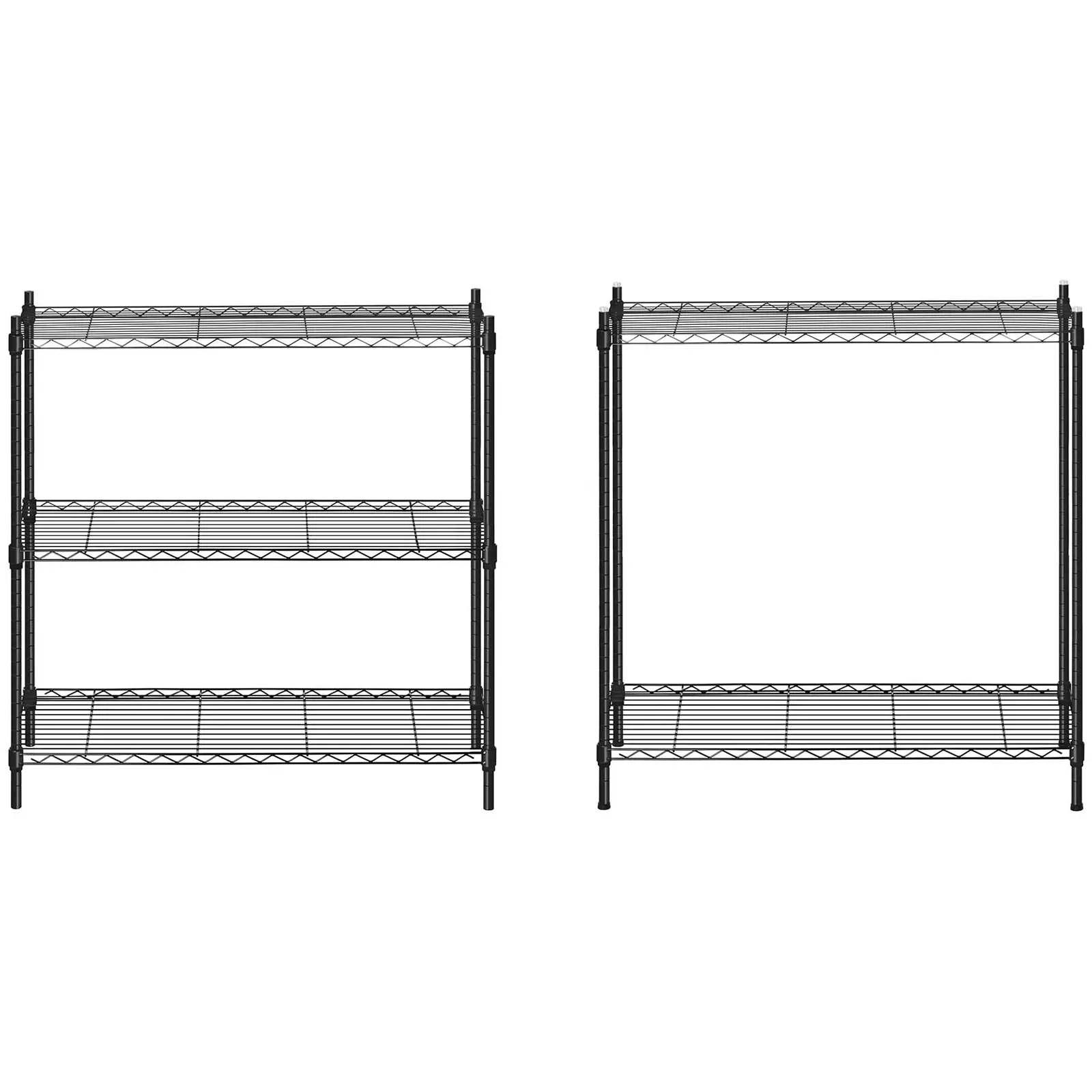 Étagère métallique noire - 35 x 90 x 180 cm - 150 kg (Nombre d'inserts: 5 Pc)