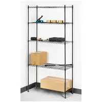Metal Storage Rack - 35 x 90 x 180 cm - Black