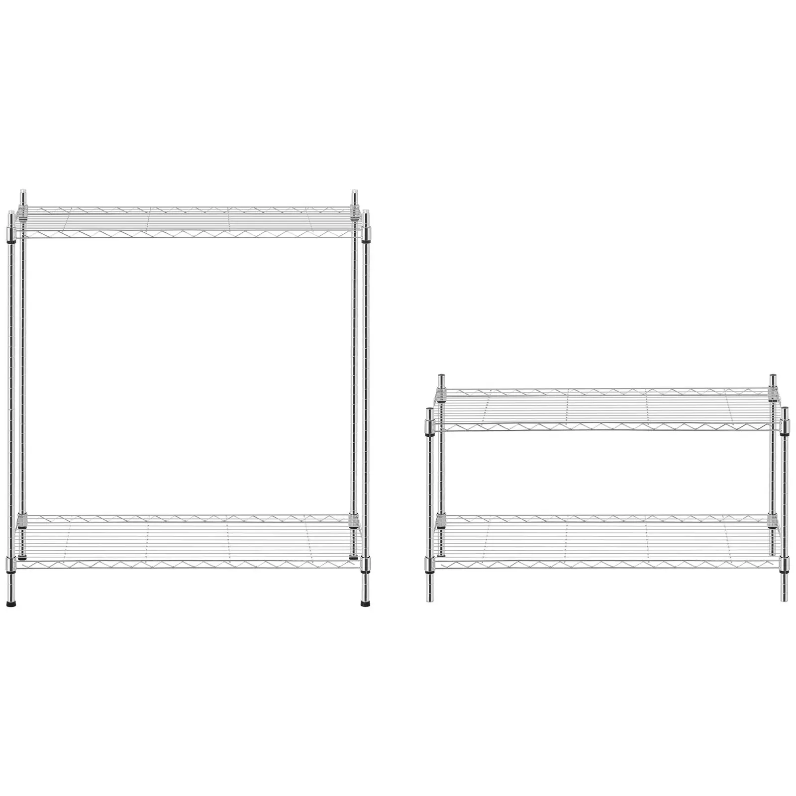 Förvaringshylla i metall - 35 x 90 x 137 cm - krom