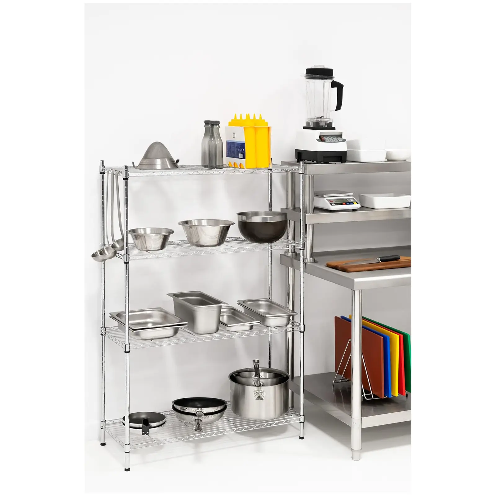 Metal Storage Rack - 35 x 90 x 137 cm - chrome