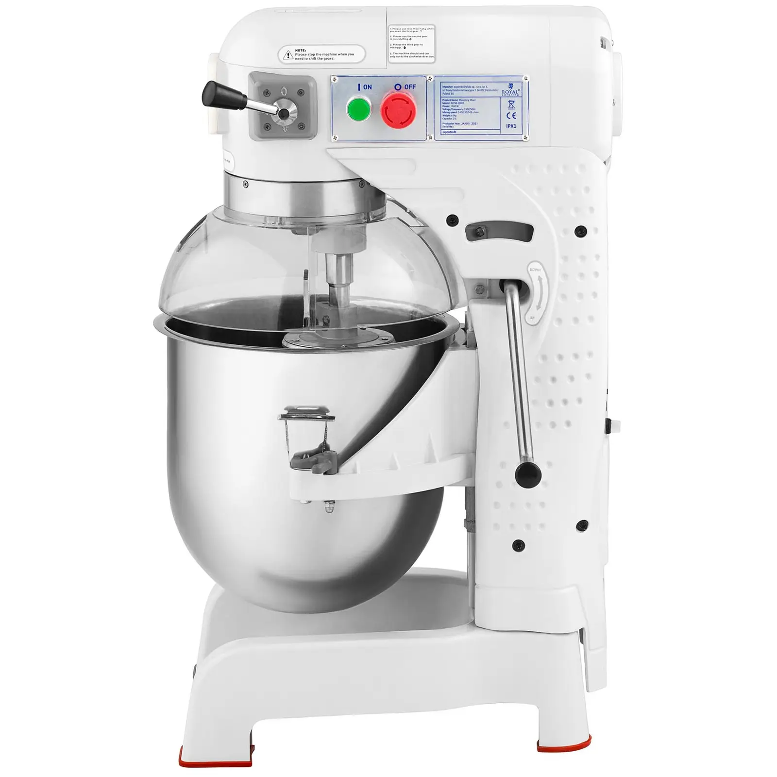 Hnětač těsta - 25 l - 1100 W - odnímatelná mísa (Ochranný kryt: Ano)