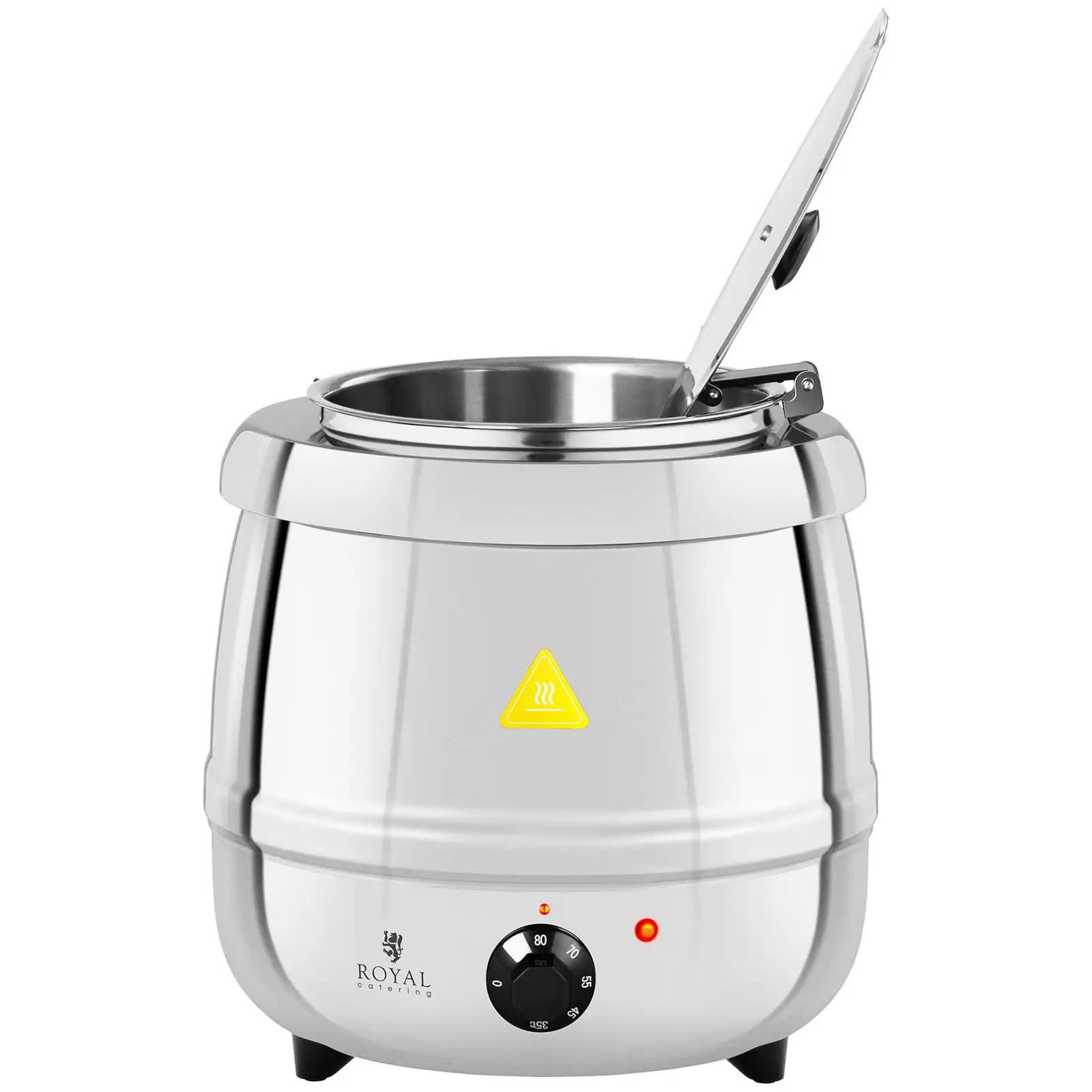 Elektrický kotlík na polévku - 10 litrů - 400 W - ušlechtilá ocel (Průměr: 35 cm)
