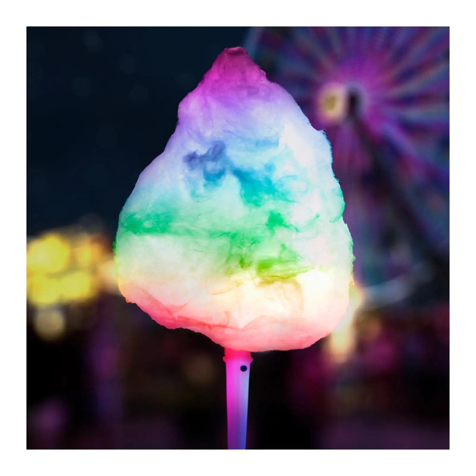 Cotton Candy Sticks με LED - 7 λειτουργίες - Πλαστικό χωρίς BPA - συμπεριλαμβάνονται μπαταρίες - 50 τμχ