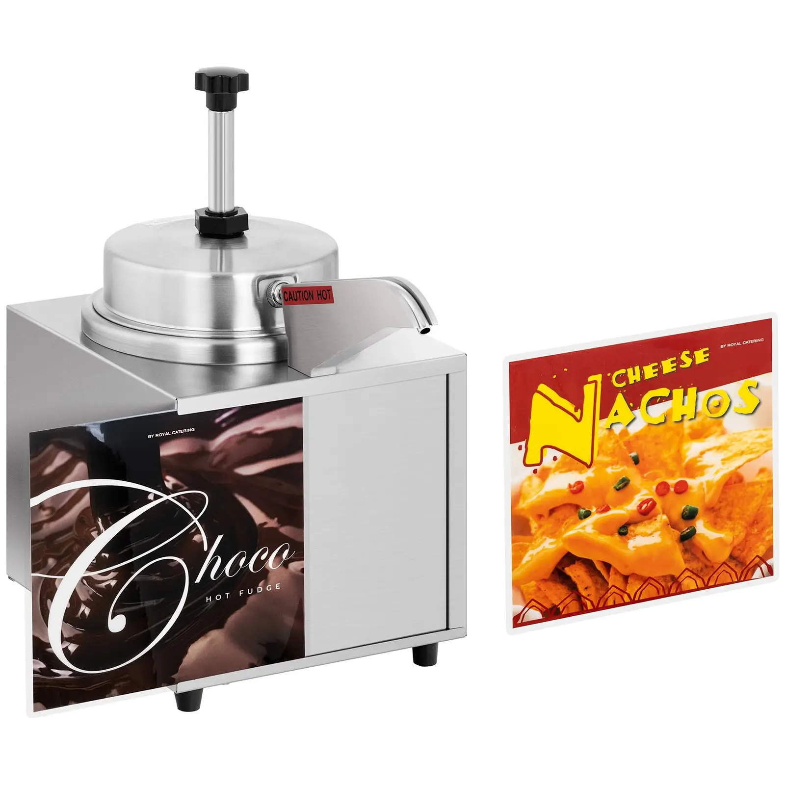Dávkovač omáček - s funkcí ohřevu - sýrové omáčky na nachos - horká čokoláda - 3,3 l (Barva: Stříbrná)