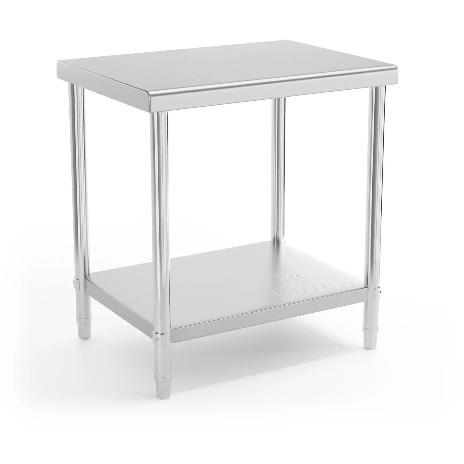 Rozsdamentes acél asztal - 80 x 60 cm - 190 kg terhelhetőség