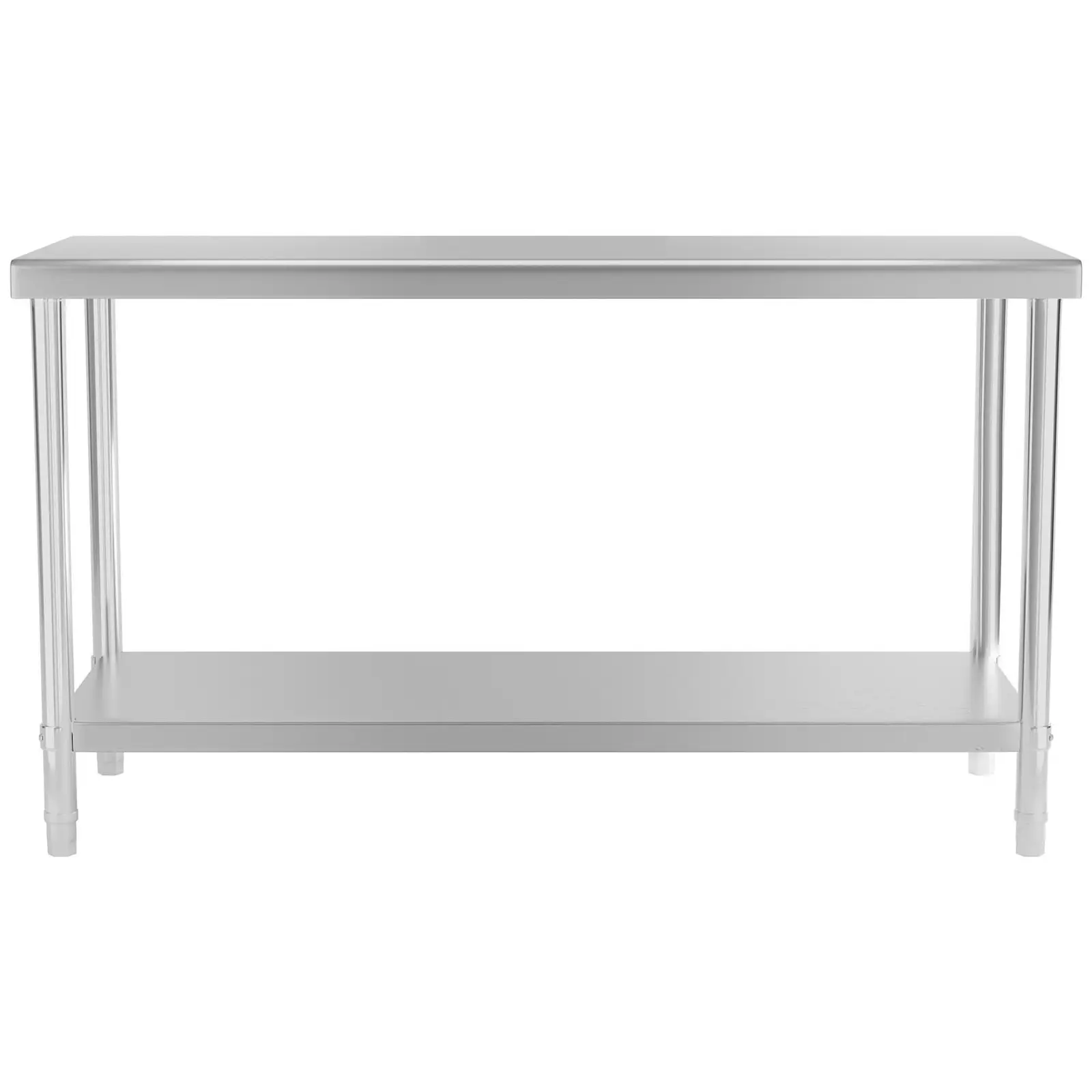 Pracovní stůl z ušlechtilé oceli - ECO - 150 x 60 cm - 230 kg - Royal Catering (Tloušťka materiálu: 0.6 mm)