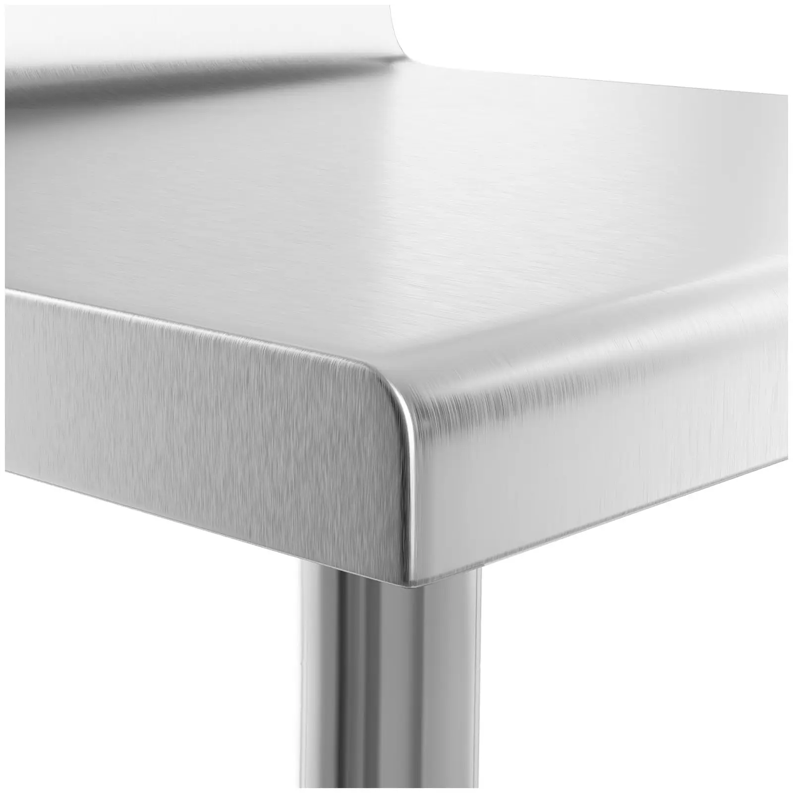 Pracovní stůl z ušlechtilé oceli - ECO - 60 x 60 cm - 150 kg - lemování - Royal Catering (Nastavitelná police: Ne)