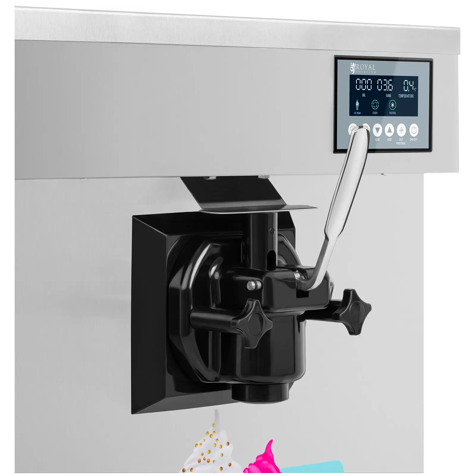 Stroj na točenou zmrzlinu - 1 600 W - 13 l - 18 l/h (Gumové nožičky: Ano)