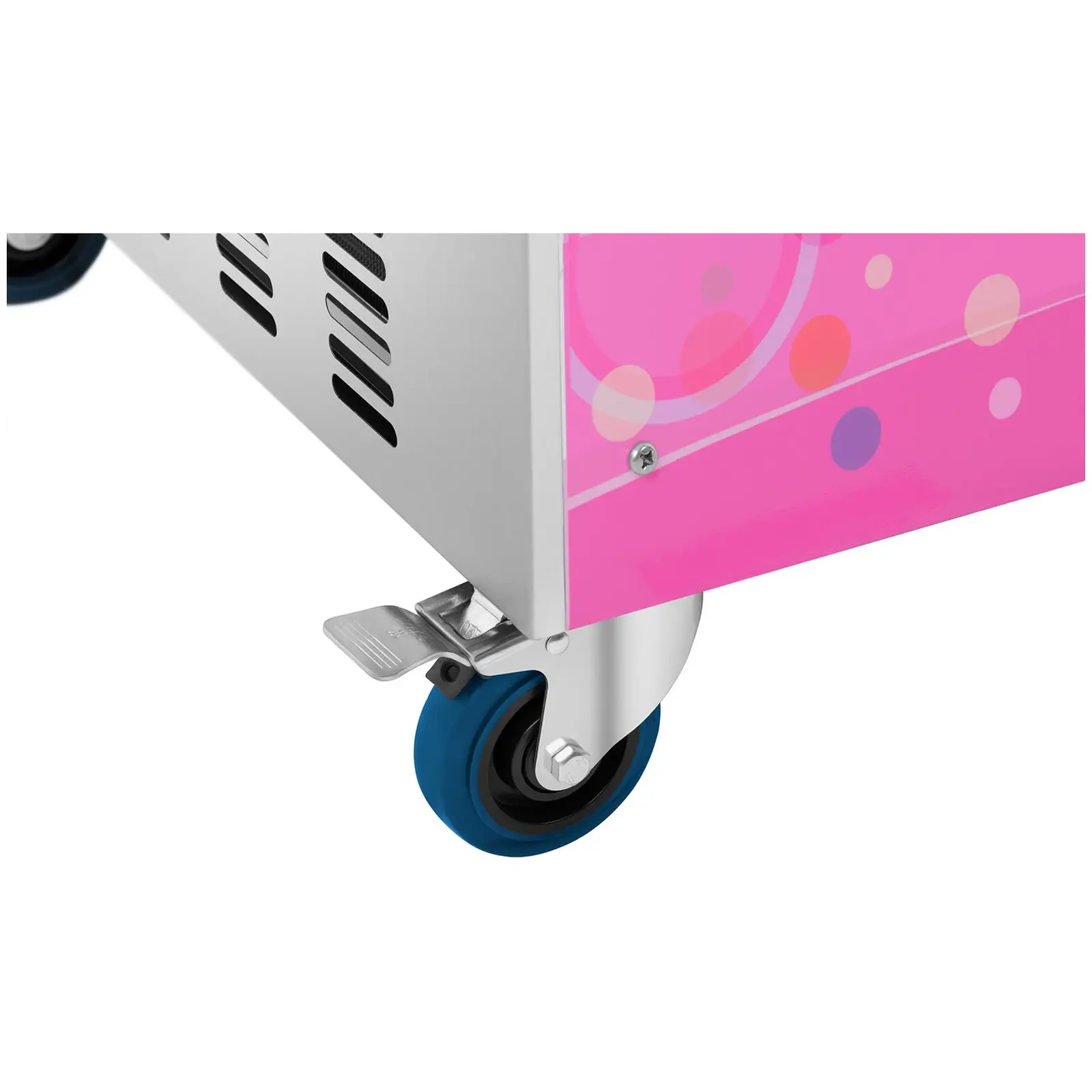 B-Ware Roll-Eismaschine - 2 x Ø 50 cm - 6 Behälter mit Deckel (Farbe: Silbern)