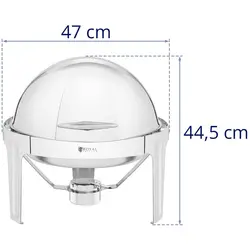 Chafing Dish - round roll top - 6 L - 1 fuel container
